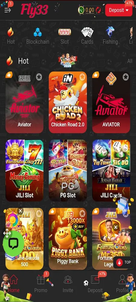 FLY 33 game interface