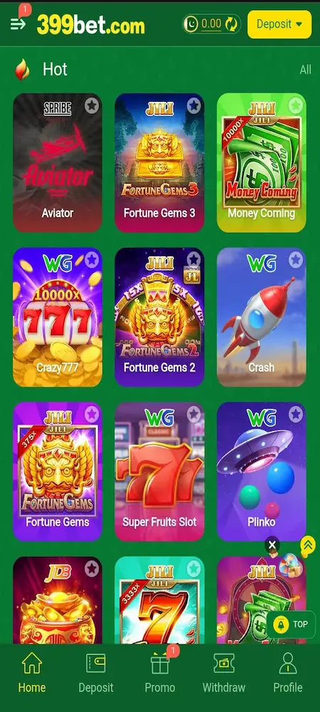 399BET Game interface