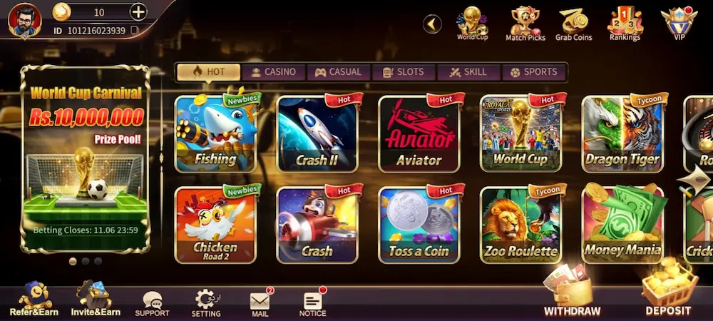 Royal X Casino game interface